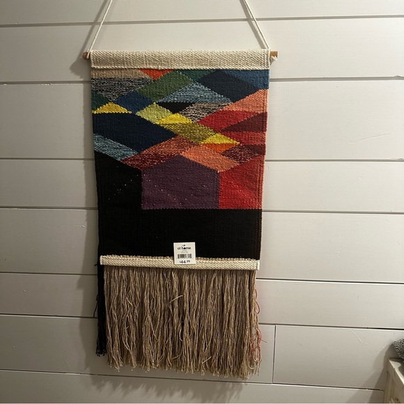 Woven Wall Hanging Sunset Colors Wall Art Tapestry Contemporary NEW 30” - Picture 3 of 9